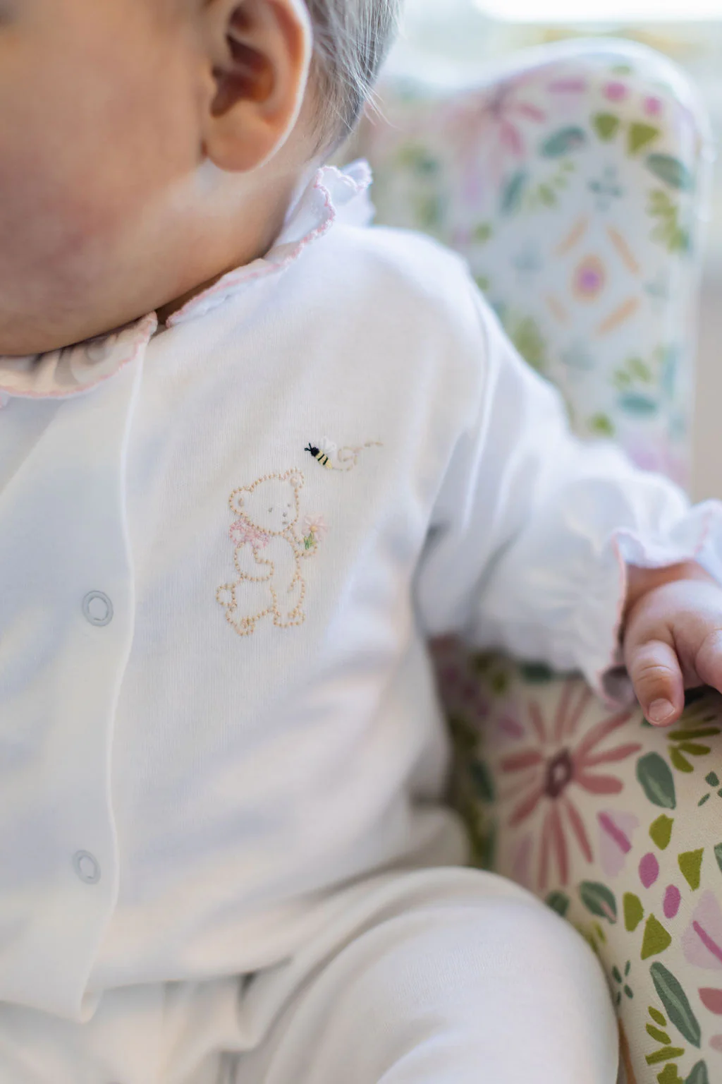 BABY TEDDY BEAR COTTON KNIT FOOTIE - Image 5